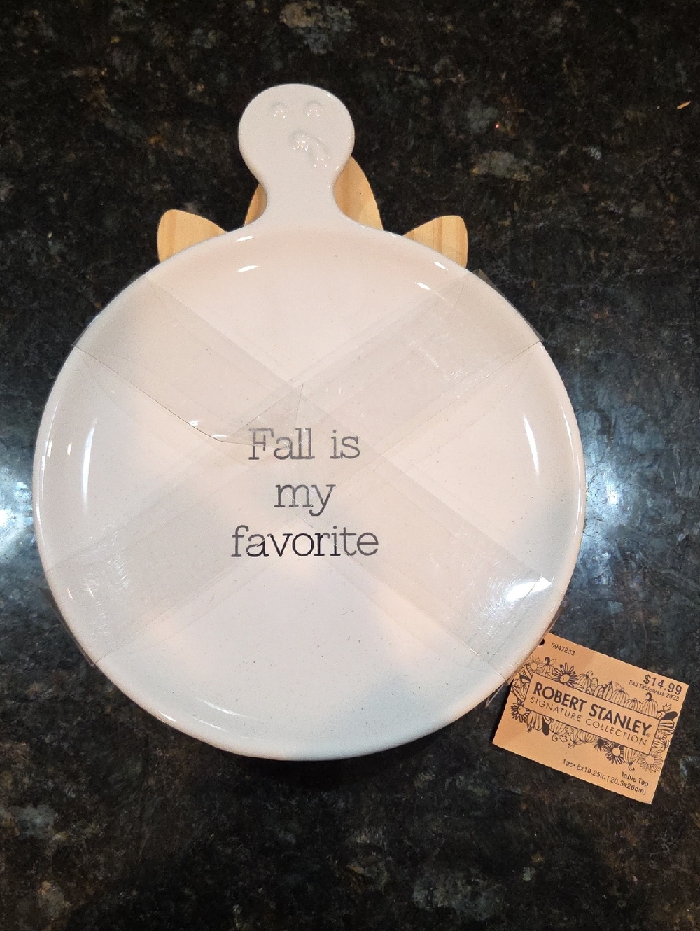 White Ceramic Decorative Serving Plate - "Fall is my favorite"